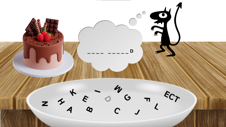 A page which displays a game where the correct letter 'D' was played